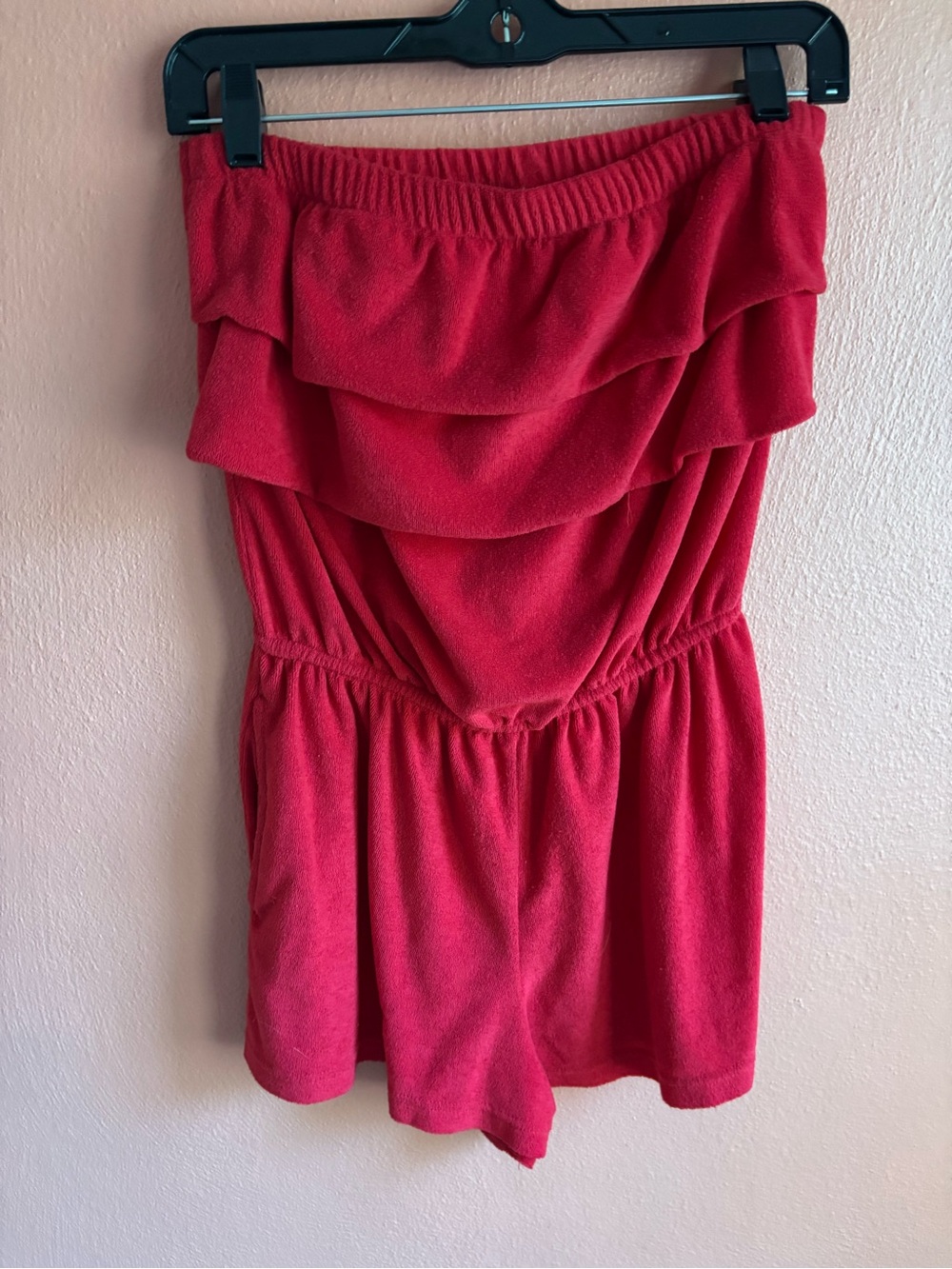 Vintage CW CLASSICS Strapless Red Ruffled Romper